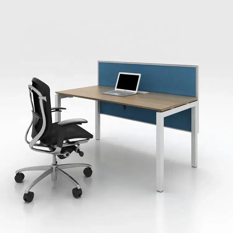 Wood Blue Single Office Desk