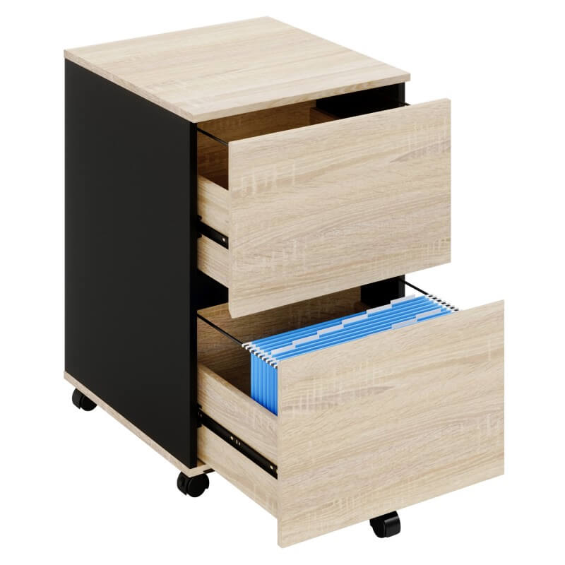 wood 2 drawer file cabinet Oak