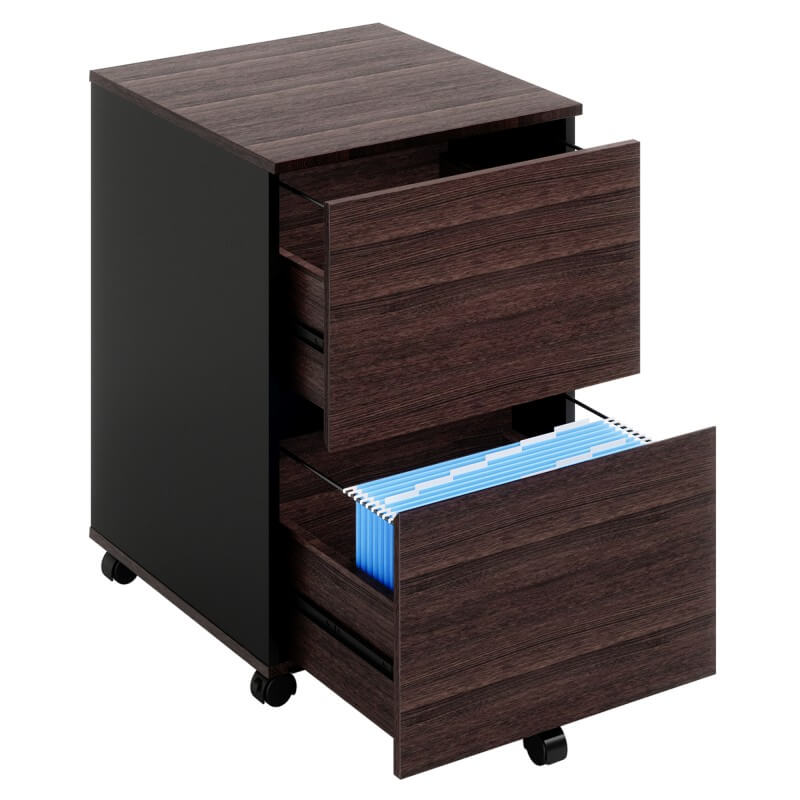 wood 2 drawer file cabinet Walnut